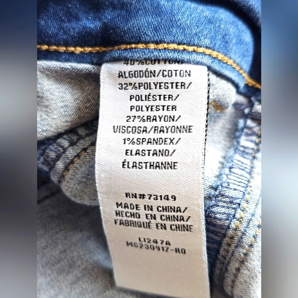 One5one Soft & Stretchy Blue Denim Jean Midi Pencil Button Up Skirt Belt loops - Picture 9 of 9